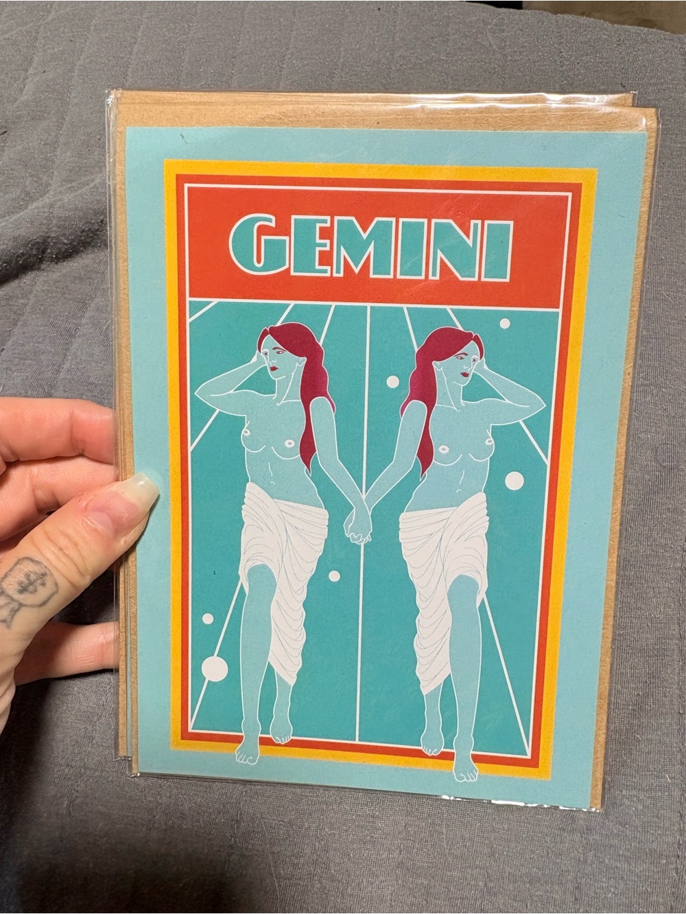 Gemini card, blank inside. Comes with envelope